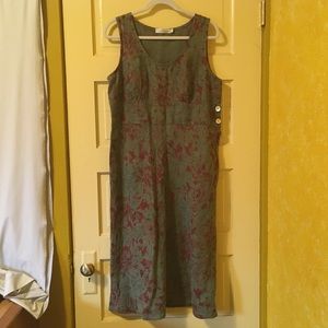 Cut Loose floral linen dress w/ shell buttons